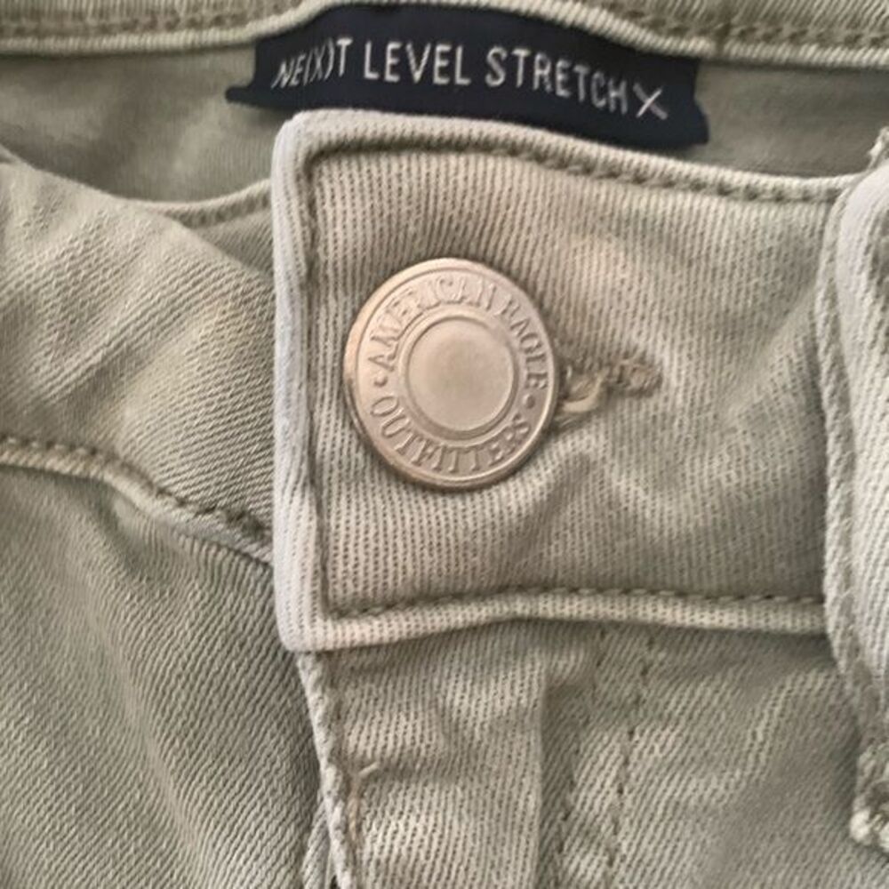 American Eagle Classic 5 Pocket Next Level Stretch Sage Green Skinny Jeans SZ 8 - Picture 3 of 11